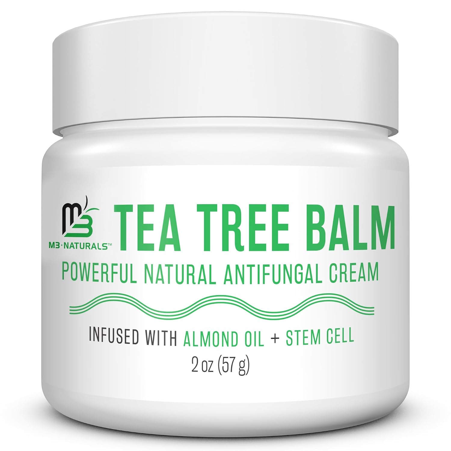 M3 Naturals Natural Tea Tree Balm Infused with Almond Oil and Stem Cell Powerful Skin Balm for Athletes Foot Skin Irritation and Anti-Itch Relief