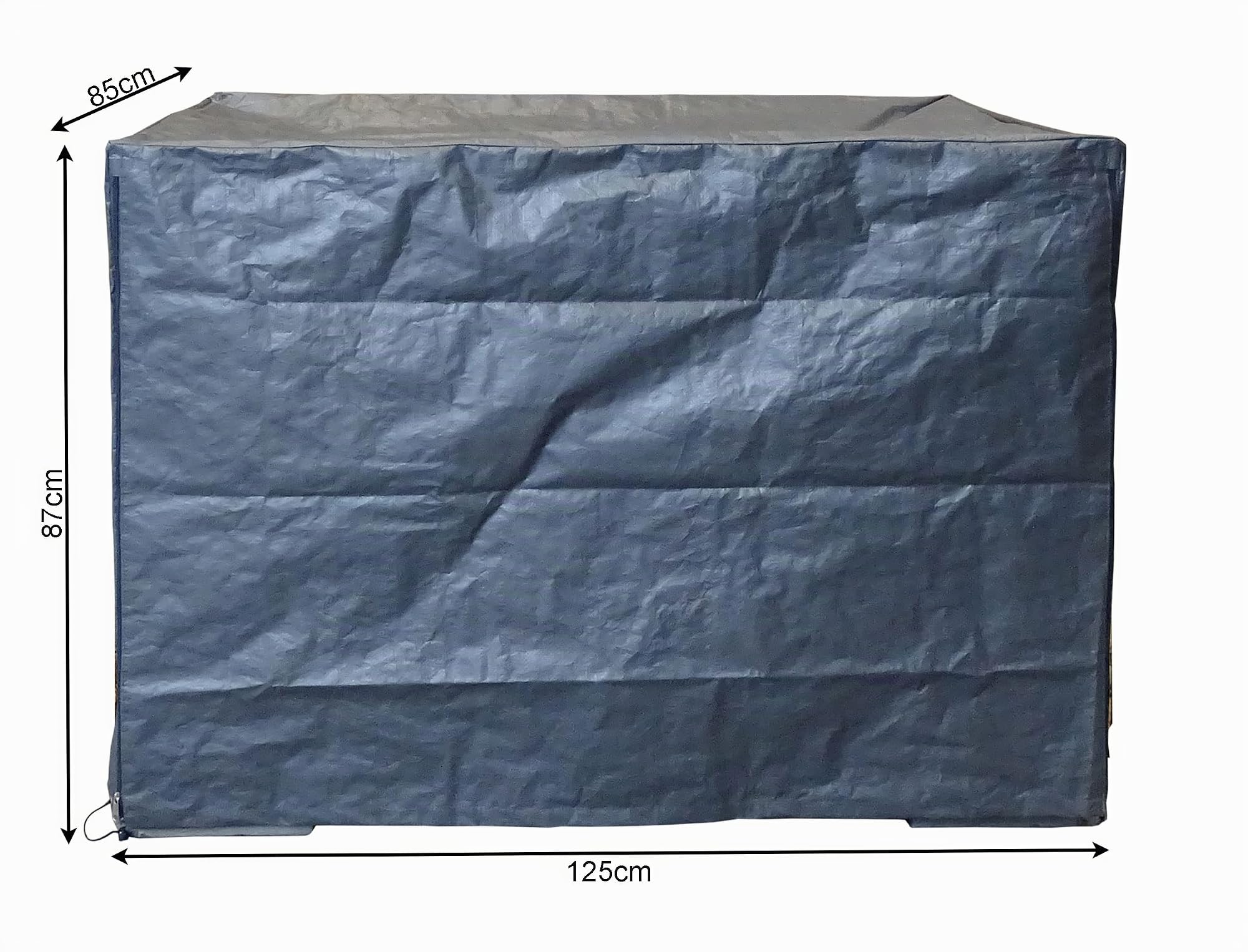 QUICK STAR Gitterbox Abdeckung 125x85x87cm Grau PE Gewebefolie Schutzhülle Abdeckplane Staubschutz Versandtasche