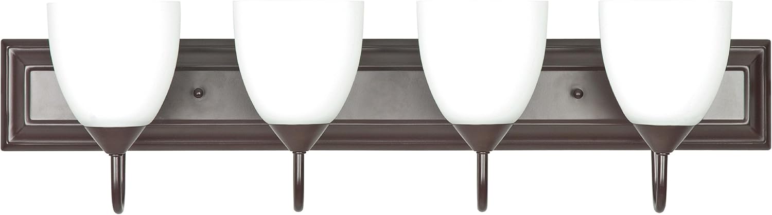 F3624-44 Vanity with Round Milk Glass, Oiled Bronze Finish