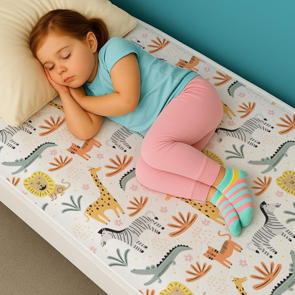 Potty Training Bed Pad for Kids | Waterproof Reusable Mattress Protector | Bed Wetting She...