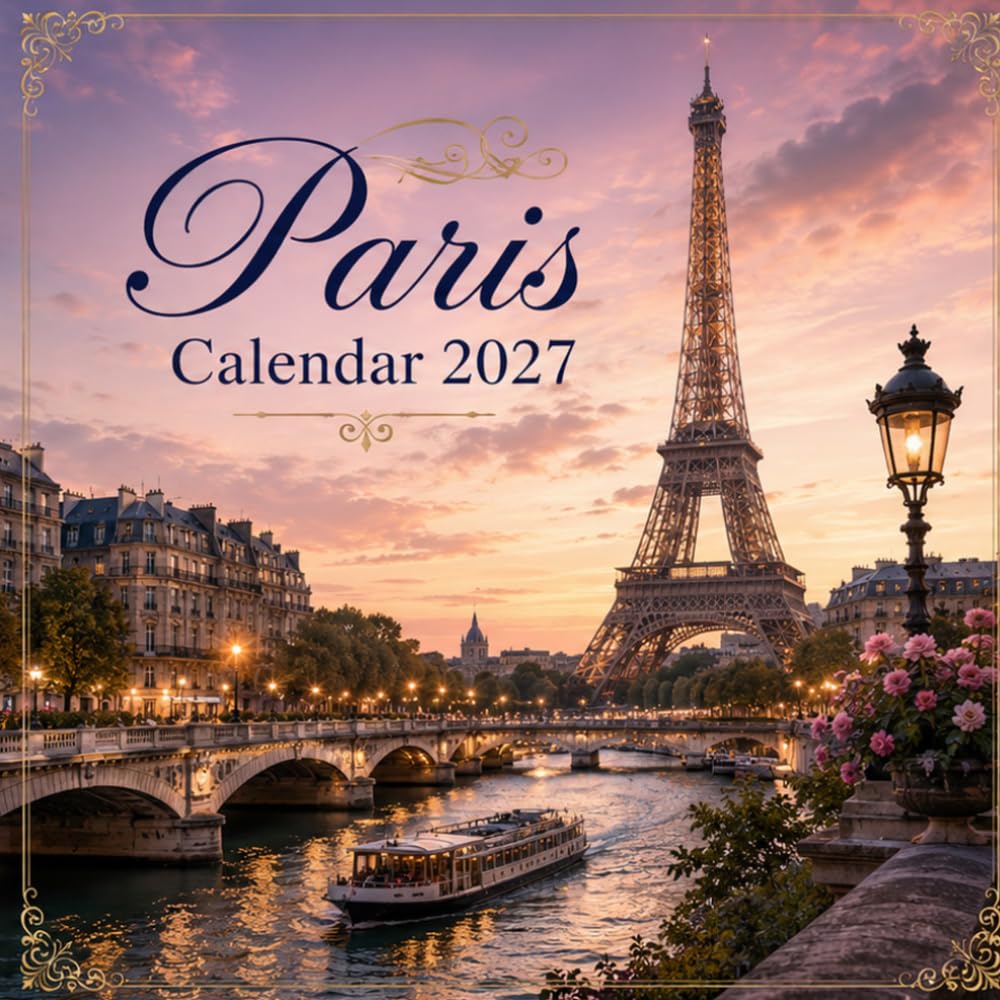 Paris Calendar 2027: 15-Month Planner | Iconic Landmarks, Historic Streets, Gardens & Riverside Views