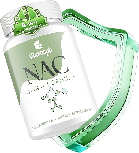 Suplemento NAC de alta dosis de 1200 mg  Suplemento de aminoácidos de N-acetil cisteína para pulmón y bienestar general  Suplementos antioxidantes