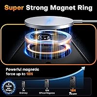 Vista 327 de TAURI Funda magnética 2 en 1 transparente para iPhone 14 Pro, compatible con Magsafe [no amarillenta] con protector de pantalla, protección de grado