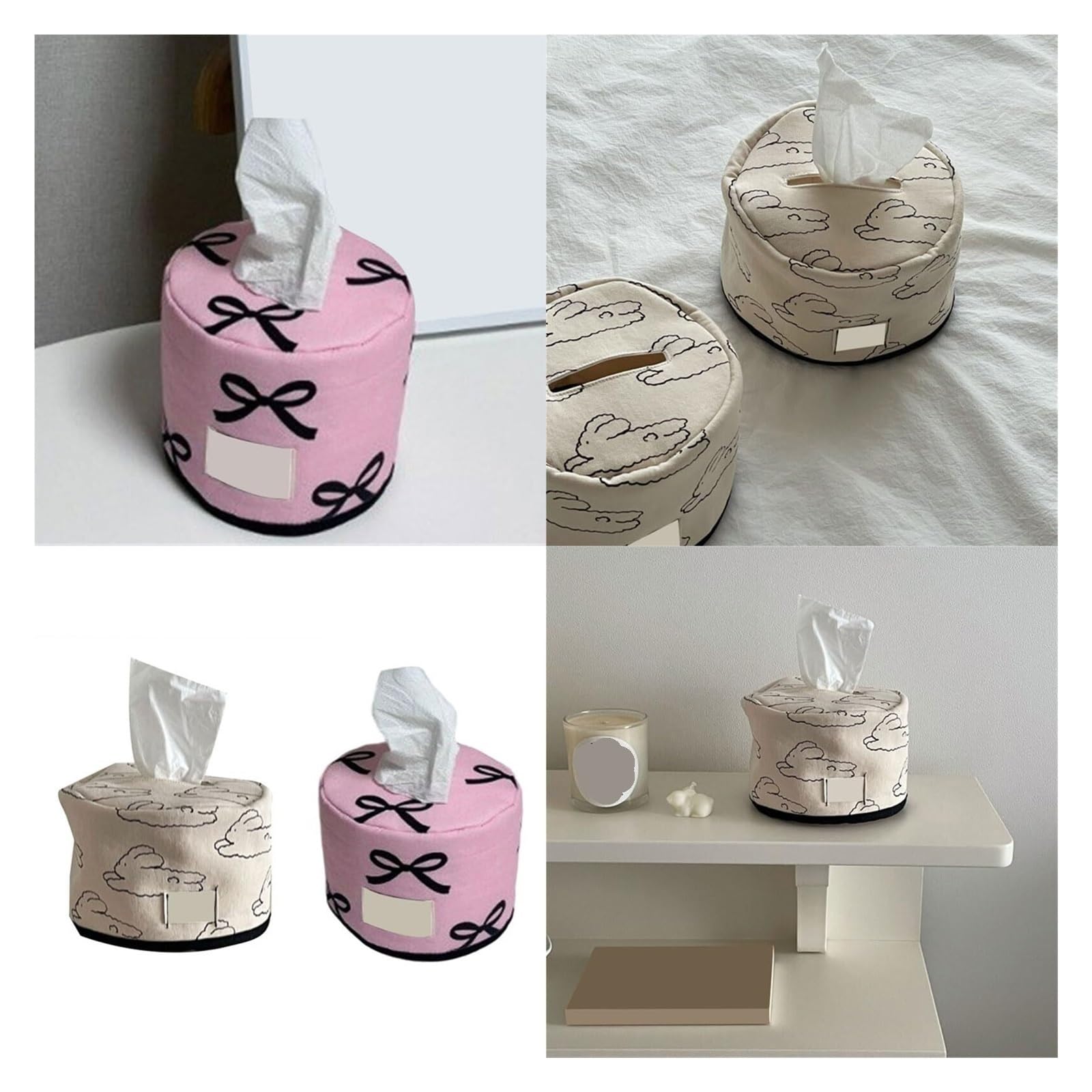 Kosmetiktuch-Spenderbox Stilvolle runde Taschentuchbox aus Baumwolle, Papierhandtuchhalter, Elegante Dekoration for die Küche Must-Haves für die Wohnung(A)