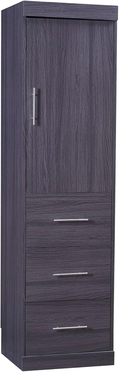 SOFTSEA Full Murphy Bed with Storage Wall Bed Wardrobe for Small Space