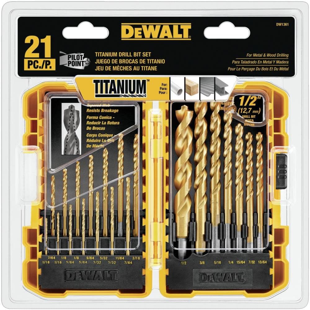 Amazon.co.jp: DEWALT 21-pc Titanium PP Drill Bit Se : DIY・工具