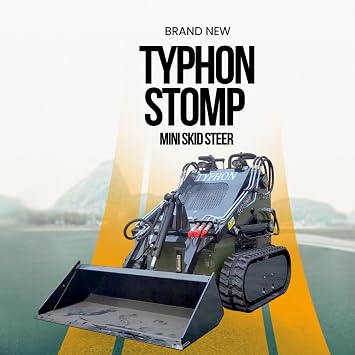 TYPHON STOMP 2,000lbs Tracked Mini Skid Steer 22.1HP Gas EPA GX690 Engine USA for digging, bull-dozing, drilling, augering, trenching, trench-grinding