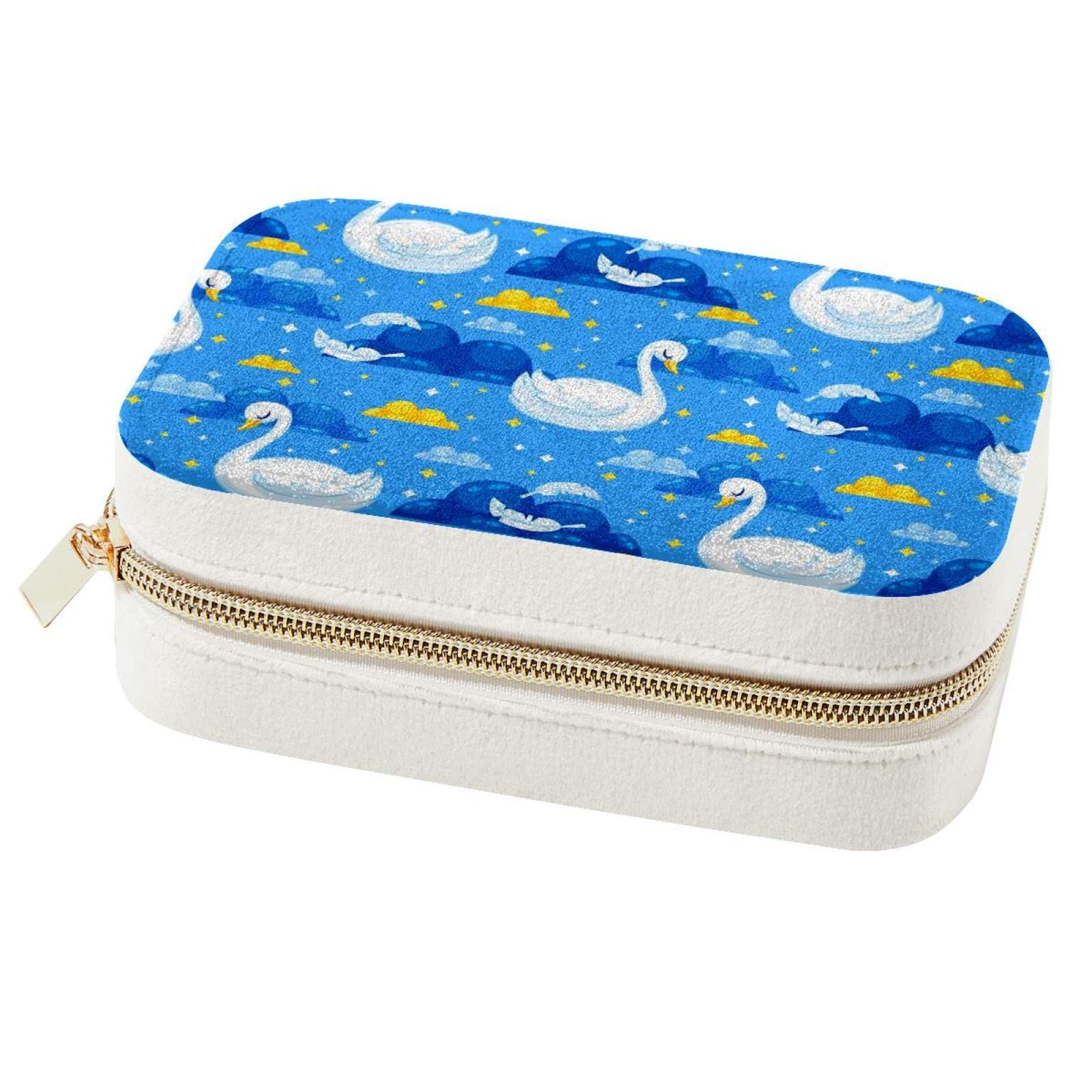 Boîte à bijoux de voyage portable Swan, écrin de rangement raffiné pour femmes