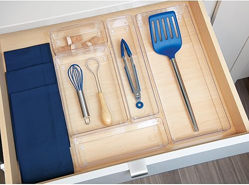 Miniatura 5 de iDesign Solución organizadora de cajones de plástico reciclado 3 x 6 x 2 pulgadas, contenedor transparente