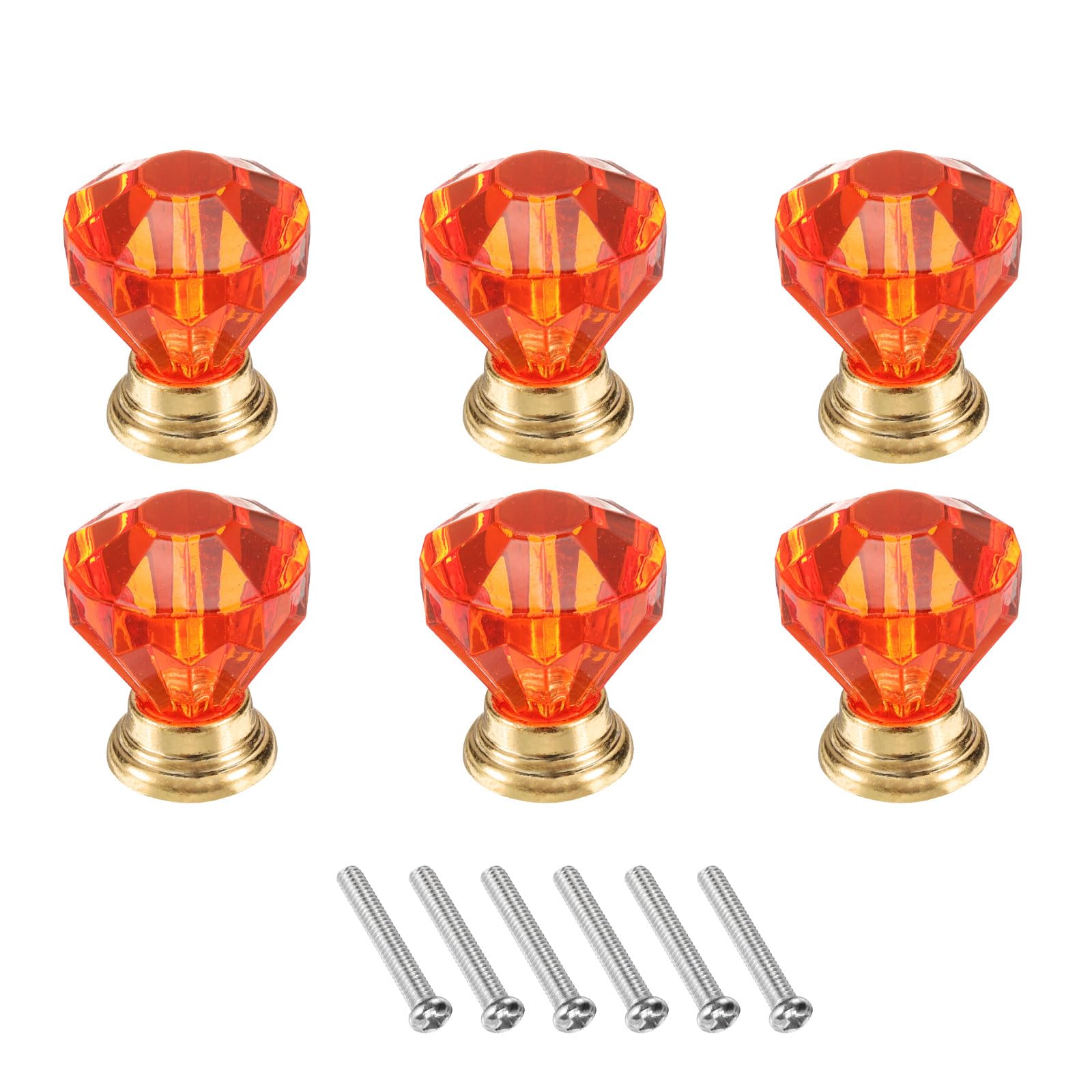 Lot de 6 boutons en cristal uxcell rouge/doré pour tiroirs de coiffeuse