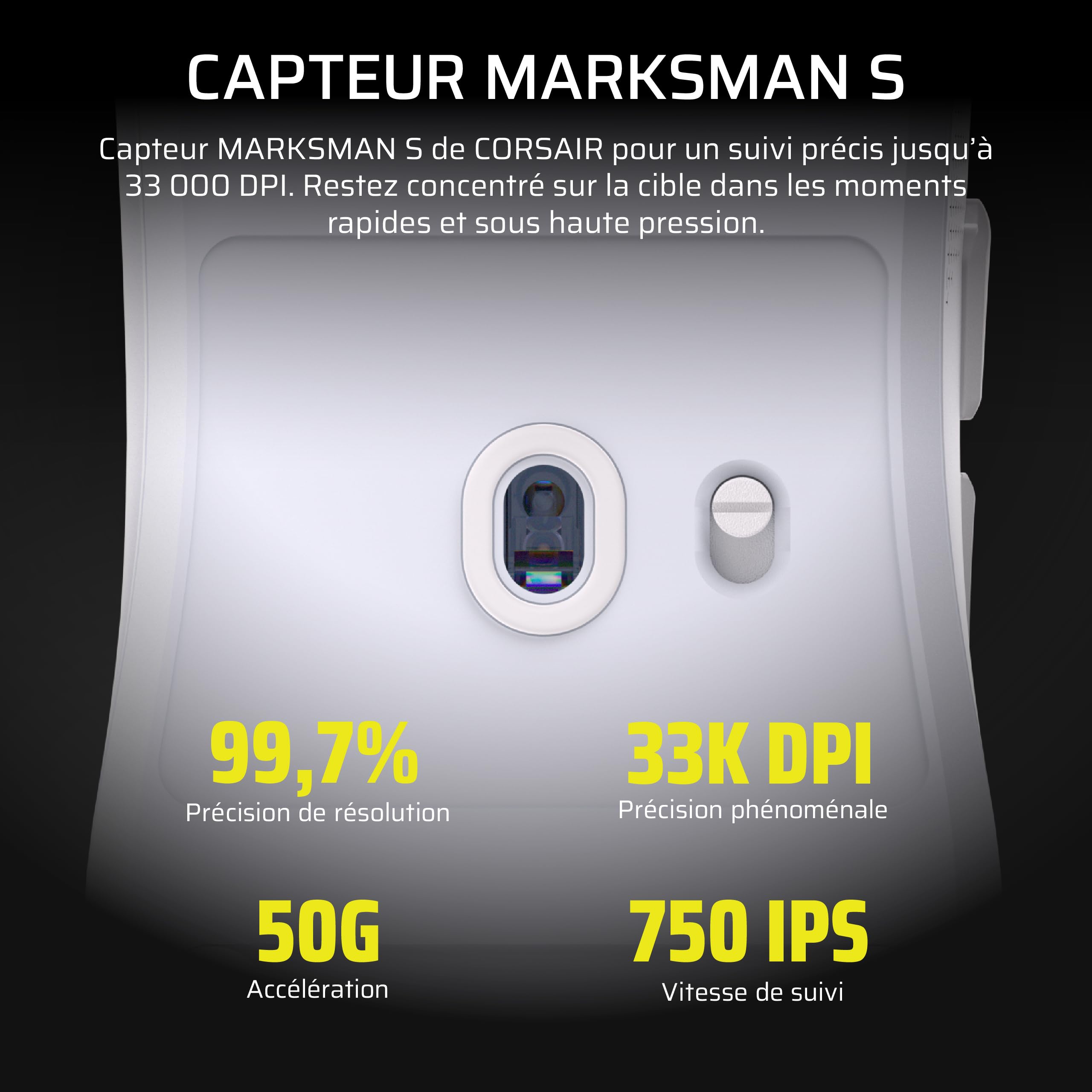 Corsair Sabre v2 Pro Ultralégère sans Fil Souris Gaming, 33 000 DPI – Noir