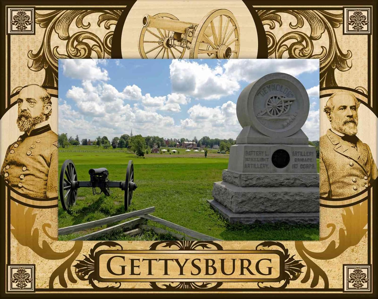 Saddle Mountain Souvenir Gettysburg Pennsylvania Laser Engraved Wood Picture Frame Landscape (4 x 6)