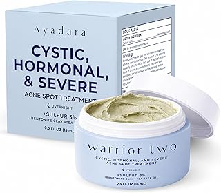 Cystic Acne Spot Cream Overnight Hormonal Acne-Prone Skin for Face & Body Sulfur Cream for Women Men & Teens Effective for Stubborn Breakouts 120 Uses