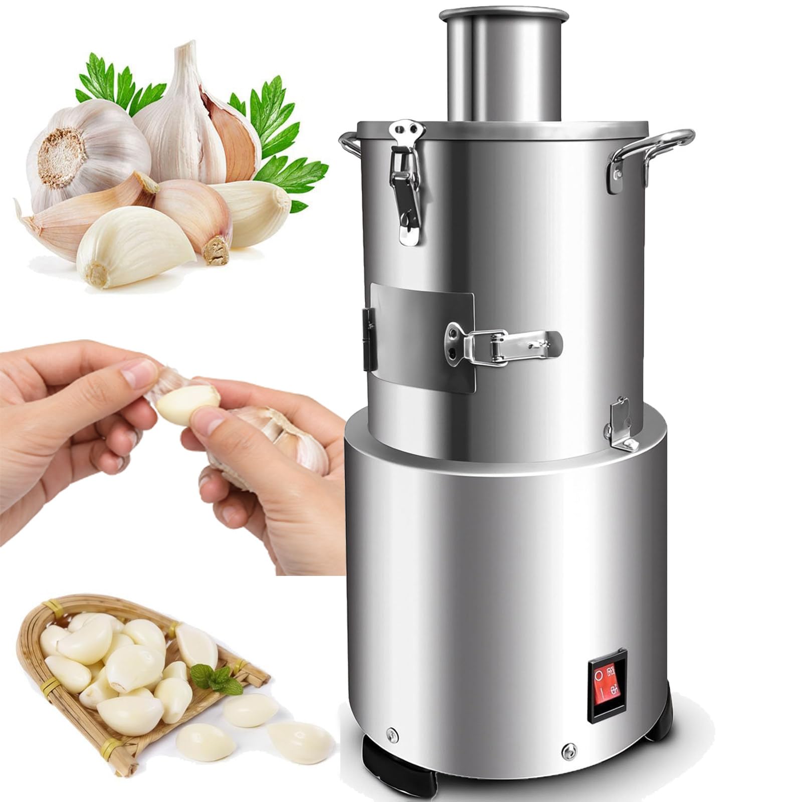 Gshshou Multicolor Commercial Electric Garlic Peeler, Stainless Steel Separator