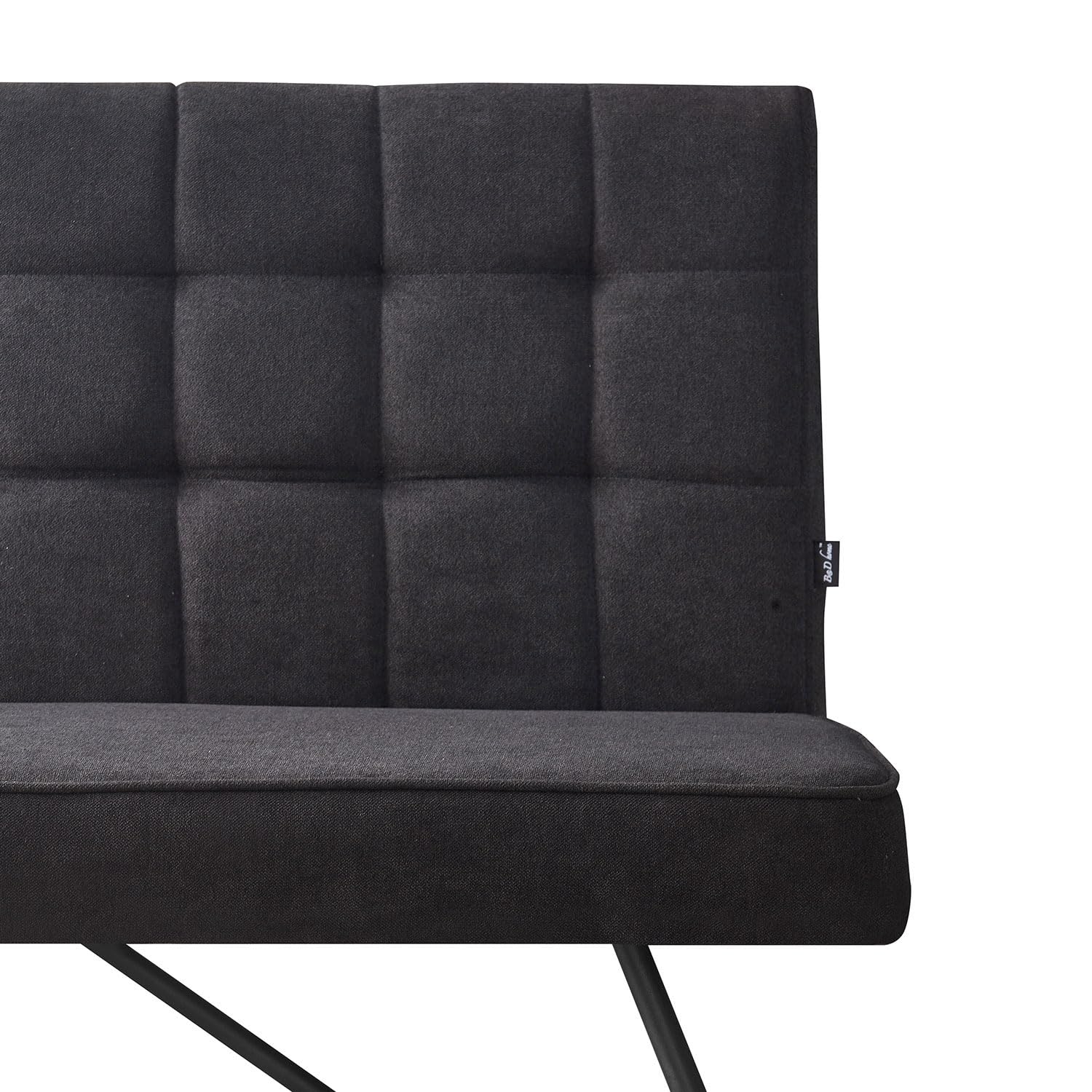 B&D home Sitzbank LINA, Esszimmerbank 140 cm mit Rückenlehne gepolstert für Esszimmer, Flur, Garderobe mit Metallgestell, Industrial modern Design, Anthrazit, 11311-140-ANTR (140 cm)