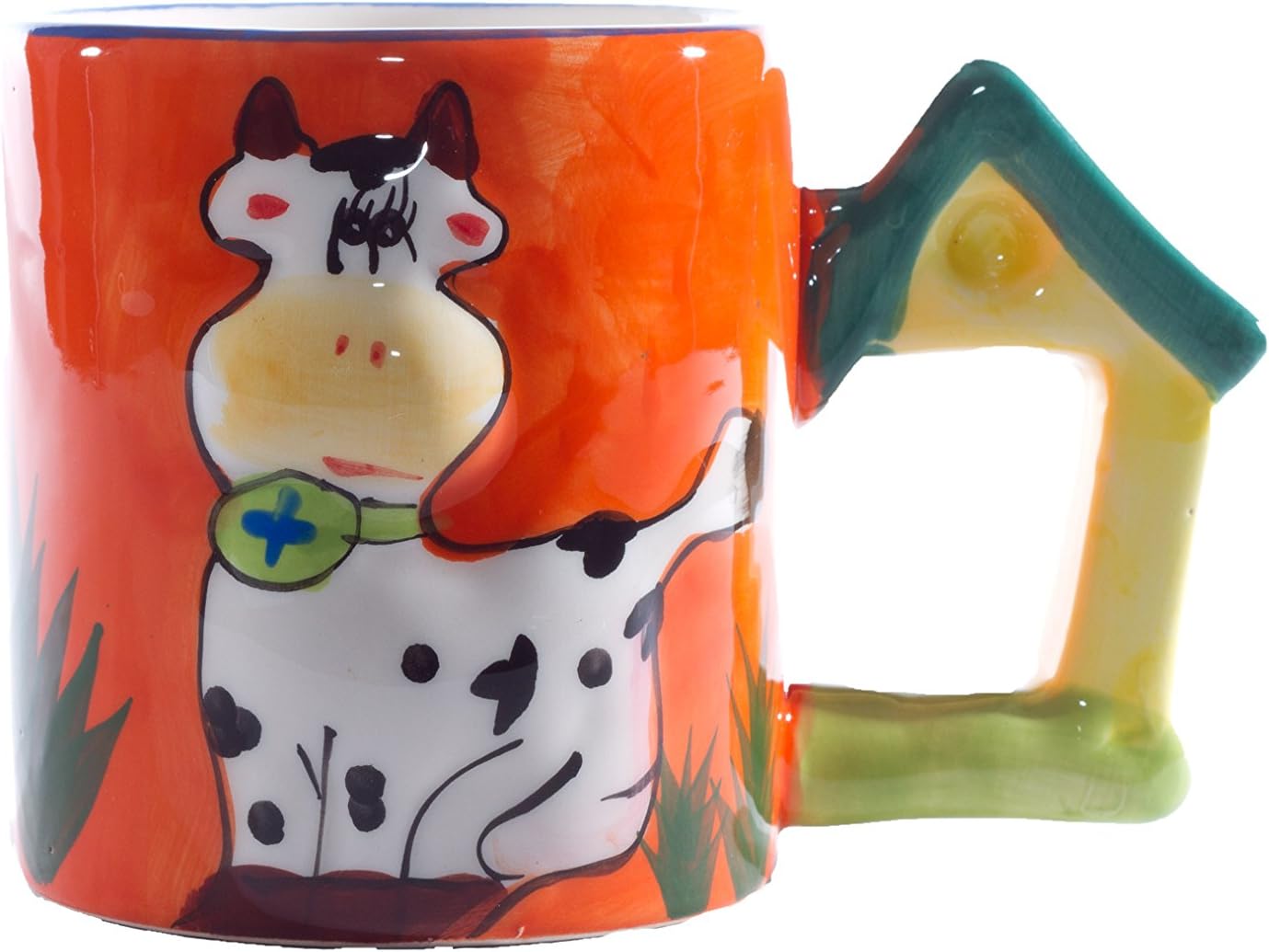 Brew Ha Ha Colorful Animal Coffee Mug. Cow makes"Moo!" sound when you pick it up. Great gift for coffee lovers.