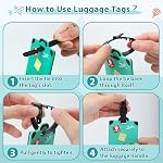 Ceecysaa 8 Pack Silicone Luggage Tags, Flexible Suitcase Tags with Name ID Card, Bright Travel Tags for Quick Spotting, Secure Loop, Ideal Travel Accessories