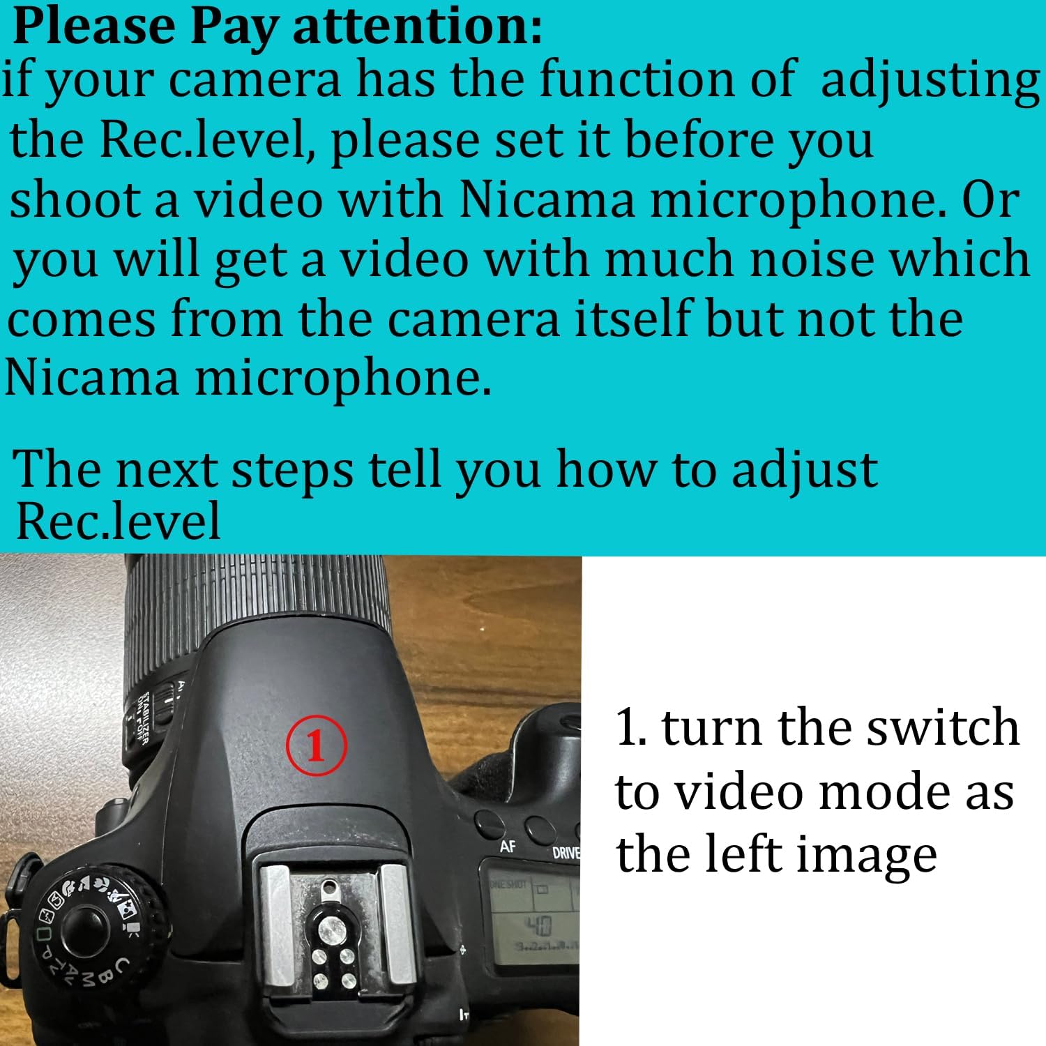 Nicama SGM5 Cardioid Condenser Interview Microphone for DSLR Camera Nikon Canon Sony Mirrorless Camera DV Camcorder (Not for Canon T5, T6 and T7)