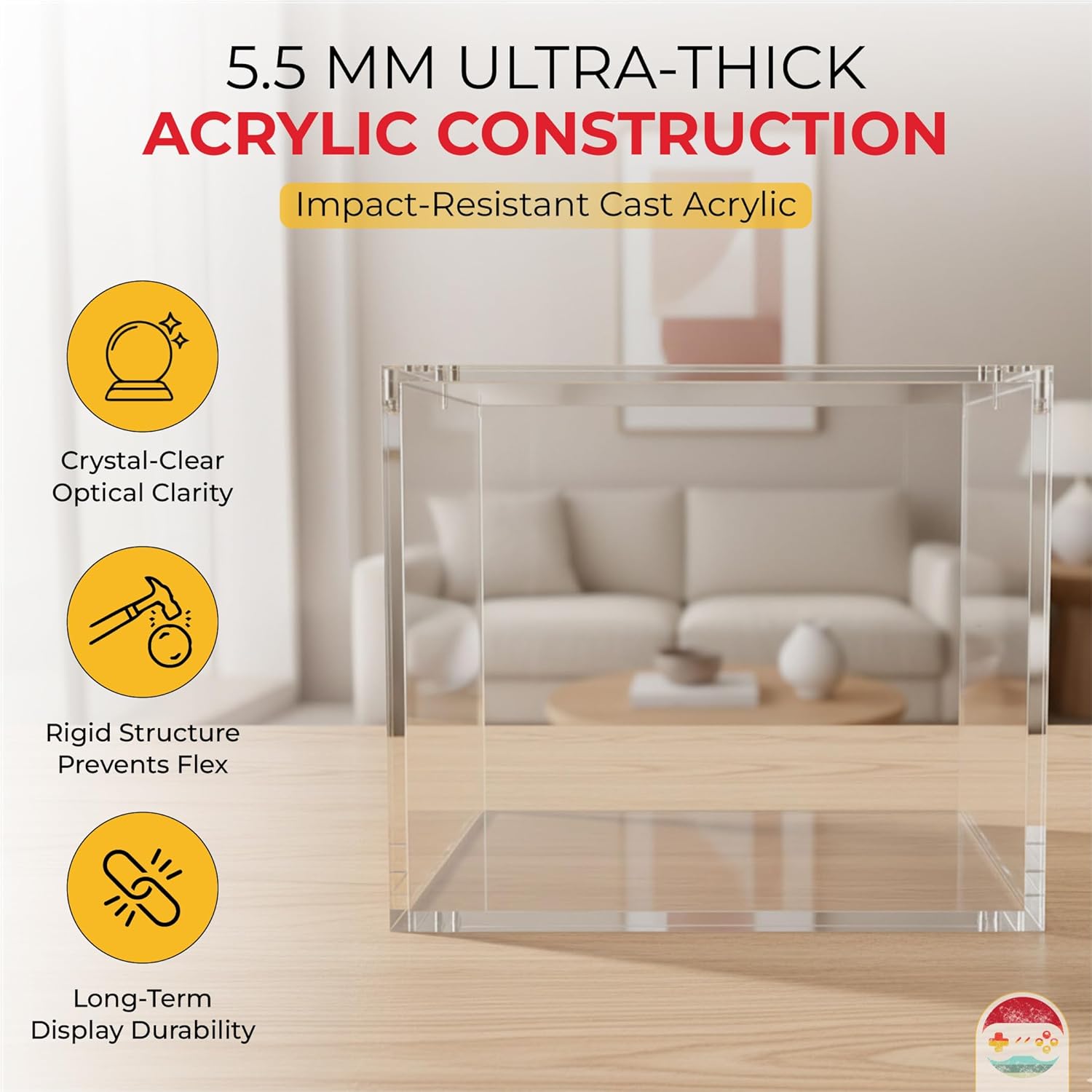 Premium Acrylic ETB Display Case – Thick Crystal Clear Display with 6 Magnet Secure Closure | Compatible with Pokémon ETB Collector Boxes