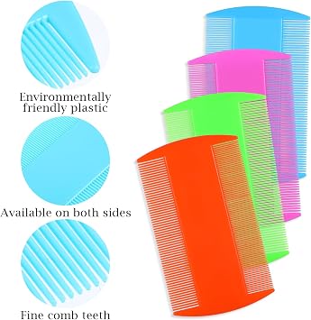 4PCS Head Lice Comb Double Sided Fine Tooth Comb Scalp Psoriasis Remover Flea Combs, Scalp Combs for Dandruff Removal, For Adults and Children(4colors)