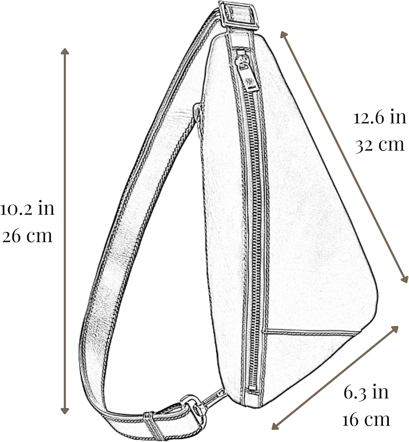 Time Resistance Leather Sling Bag - Full-Grain Leather Bag - Chest Bag for Men and Women - Image 7