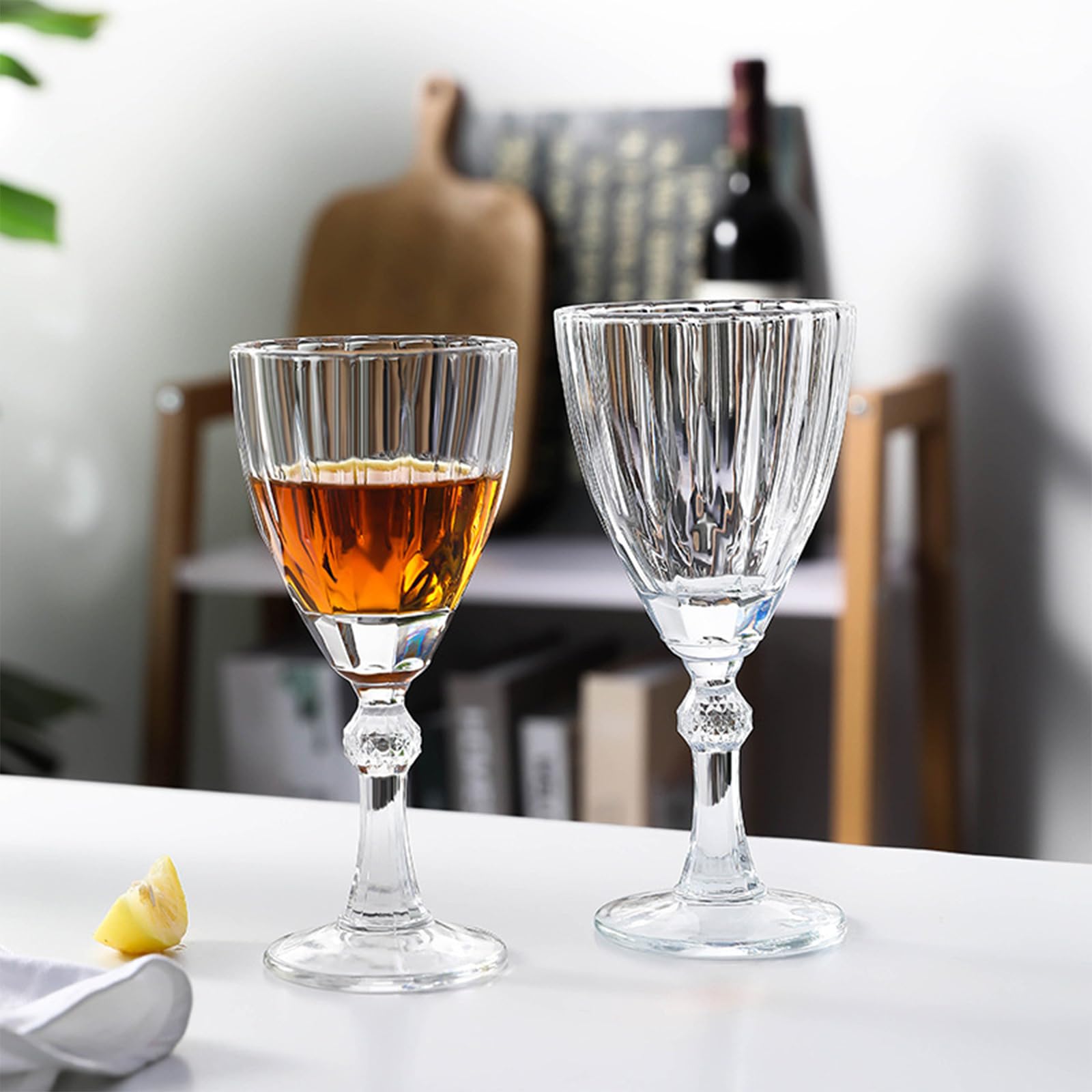 ASelected Juego de 6 copas de vino tinto CPS, copas de vino de cristal de 280 ml, juego de copas para el hogar, bar, cocina, restaurantes, cócteles, bodas, caja de regalo incluida