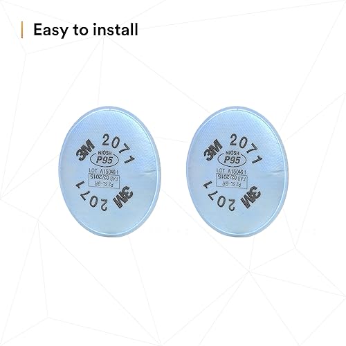 Miniatura 7 de 3M Filtro respirador P95 2071, 50 pares, ayuda a proteger contra partículas a base de aceite y sin aceite