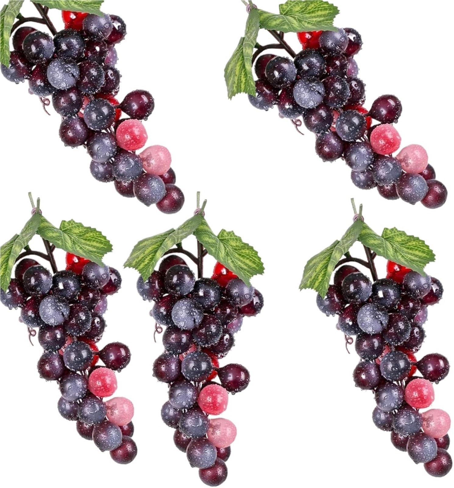 DYYEUAVT Artificial Grapes 5pcs Agate Lifelike Bundle For Vines Decoration Wine Kitchen Garland Decor Faux Fruit Props