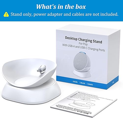 Miniatura 6 de PlusAcc Soporte para Pop con puertos de carga USB-C y USB-A, estación base de soporte de mesa para cargar teléfonos celulares y auriculares, base