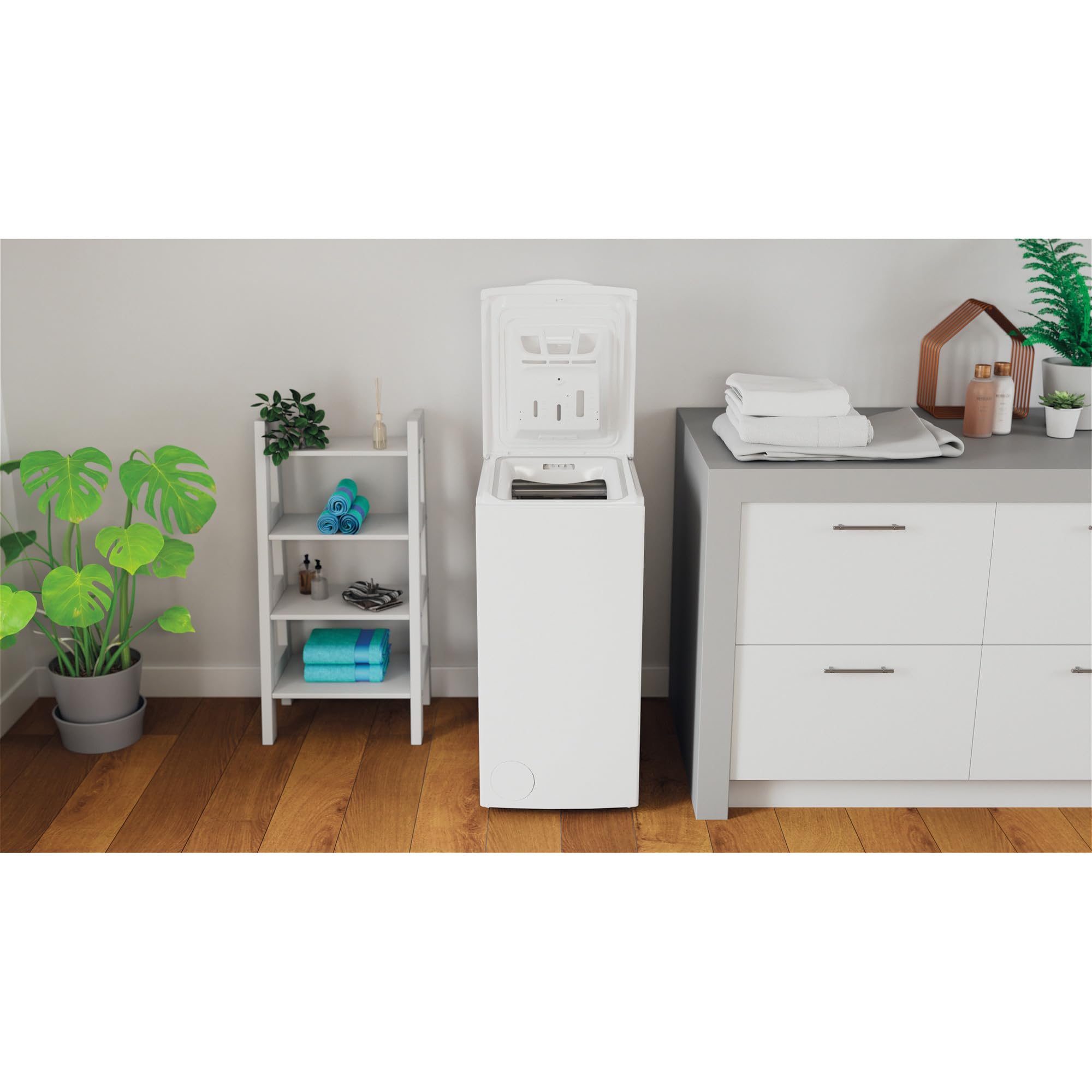 INDESIT - Lavadora de libre instalación de Carga superior, BTW L60400 SP/N, 6 Kg, 1000 rpm