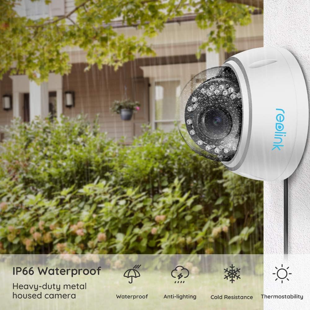 Reolink PoE Camera 5MP Super HD 4X Optical Zoom Vandal-Proof IK10 Work with Google Assistant, Security IR Night Vision Motion Detection Waterproof for Outdoor RLC-422