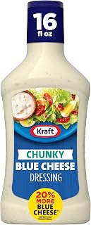 Kraft Chunky Blue Cheese Dressing 16 oz - 20% More Blue Cheese, No HFCS or Artificial Flavors, Bold Flavor for Salads & Wings