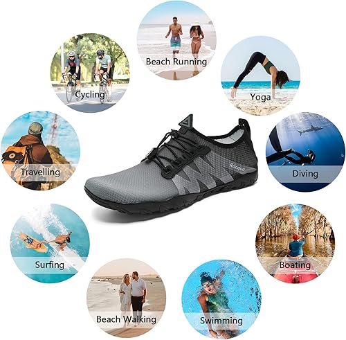 Miniatura 2 de Racqua Zapatos de agua para hombres y mujeres, secado rápido, colores degradados, descalzos, acuáticos, atléticos, natación, surf, playa, zapatos