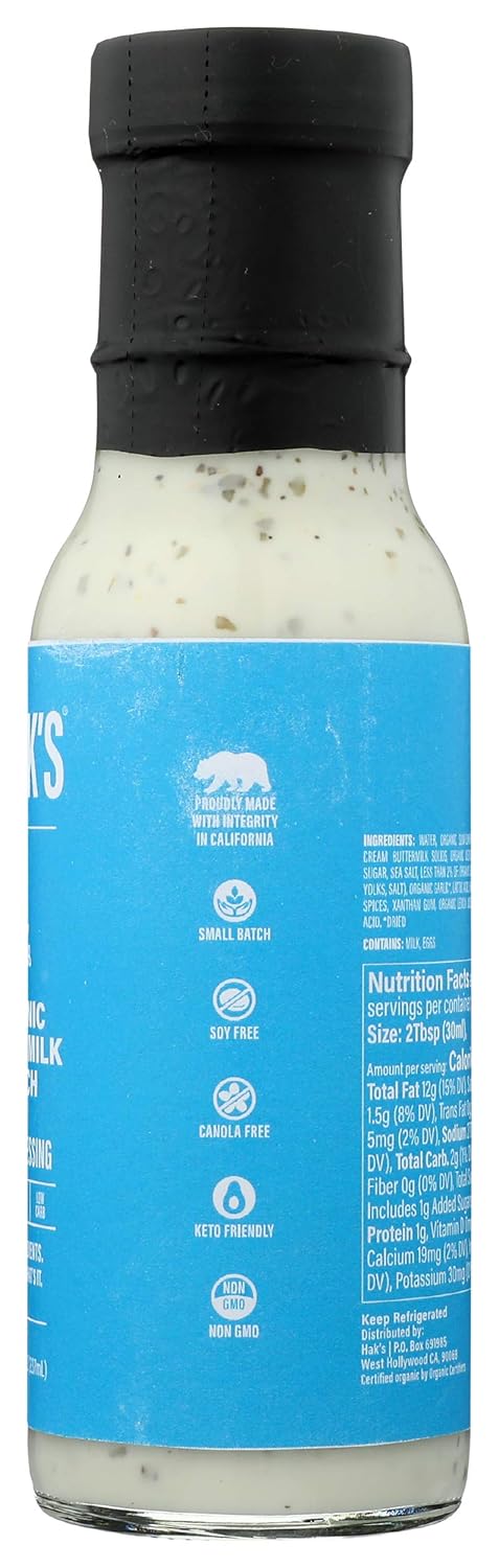 Haks, Salad Dressing Ranch Buttermilk Organic, 8 Fl Oz : Grocery & Gourmet Food