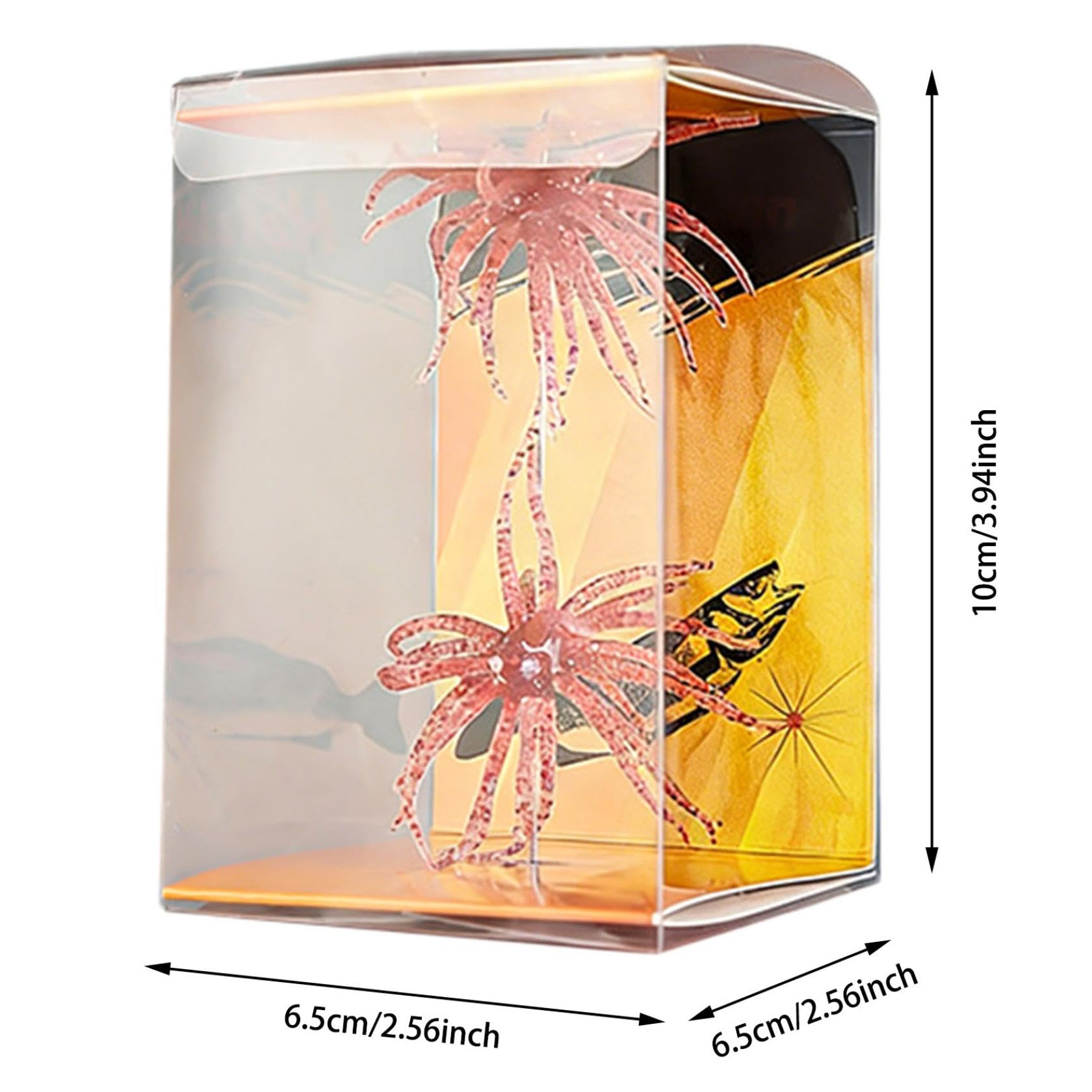 4Pcs Sea Urchin Soft Bait | Realistic Fuzzy Dice Fishing Lure for Bass & Perch | Floating TPR Swimbait with Reflective Stars | Artificial Worm Bait for Saltwater&Freshwater - 3