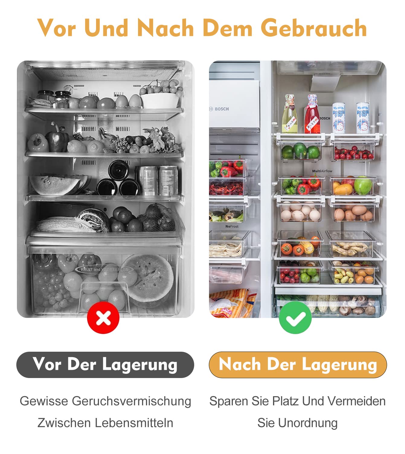 MDHAND Egg Holder for Refrigerator, Refrigerator Organizer Bins, Egg