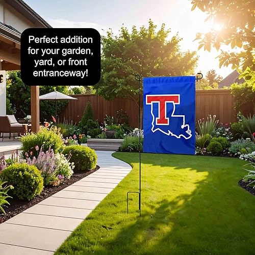 Miniatura 3 de College Flags & Banners Co. La Tech Bulldogs - Juego de soporte para bandera y poste de bandera de jardín