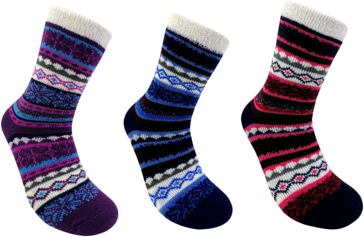 American Mammoth3 Pairs Cozy Cabin Socks for Women - Aloe Infused Fuzzy Fluffy Comfortable Socks