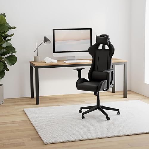 Miniatura 95 de Modern-Depo Black Virgo Zodiac - Silla de juegos con diseño ergonómico, giratorio y reclinable ajustable, capacidad de carga de 330 libras Virgo