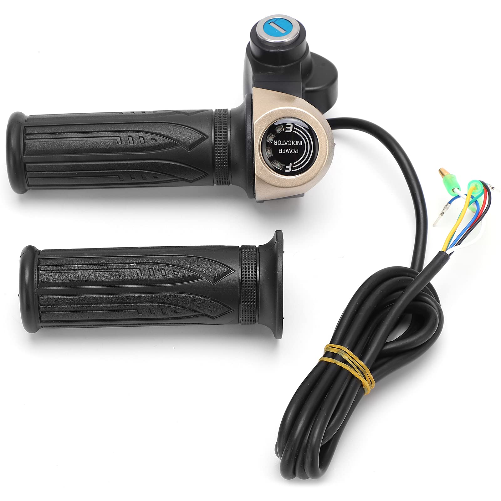 Tissting Poignée d'Accélérateur Vélo Électrique 24V avec Affichage LED Étanche,Manette de Vitesse pour Scooter Électrique avec Écran LCD et Design Ergonomique Diamètre 22mm/0.9in