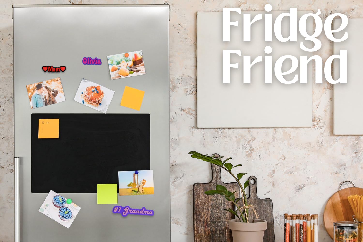 Custom Fridge and Locker Magnet, Multiple Fonts and Icons