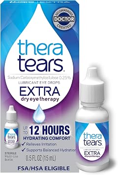 TheraTears Extra Dry Eye Drops, Lubricating, 0.5 Fl Oz | Extra Dry Eye Therapy, Lubricating Eye Drops for Dry Eye, Multidose bottle, Up to 12 Hours Hydrating Comfort