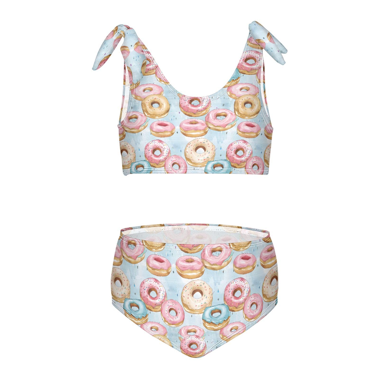 Sweet Doughnut Girls Two Piece Tankini Swimsuits Summer Bathing Suit Beach Swimwear Set, 4T Multicoloured