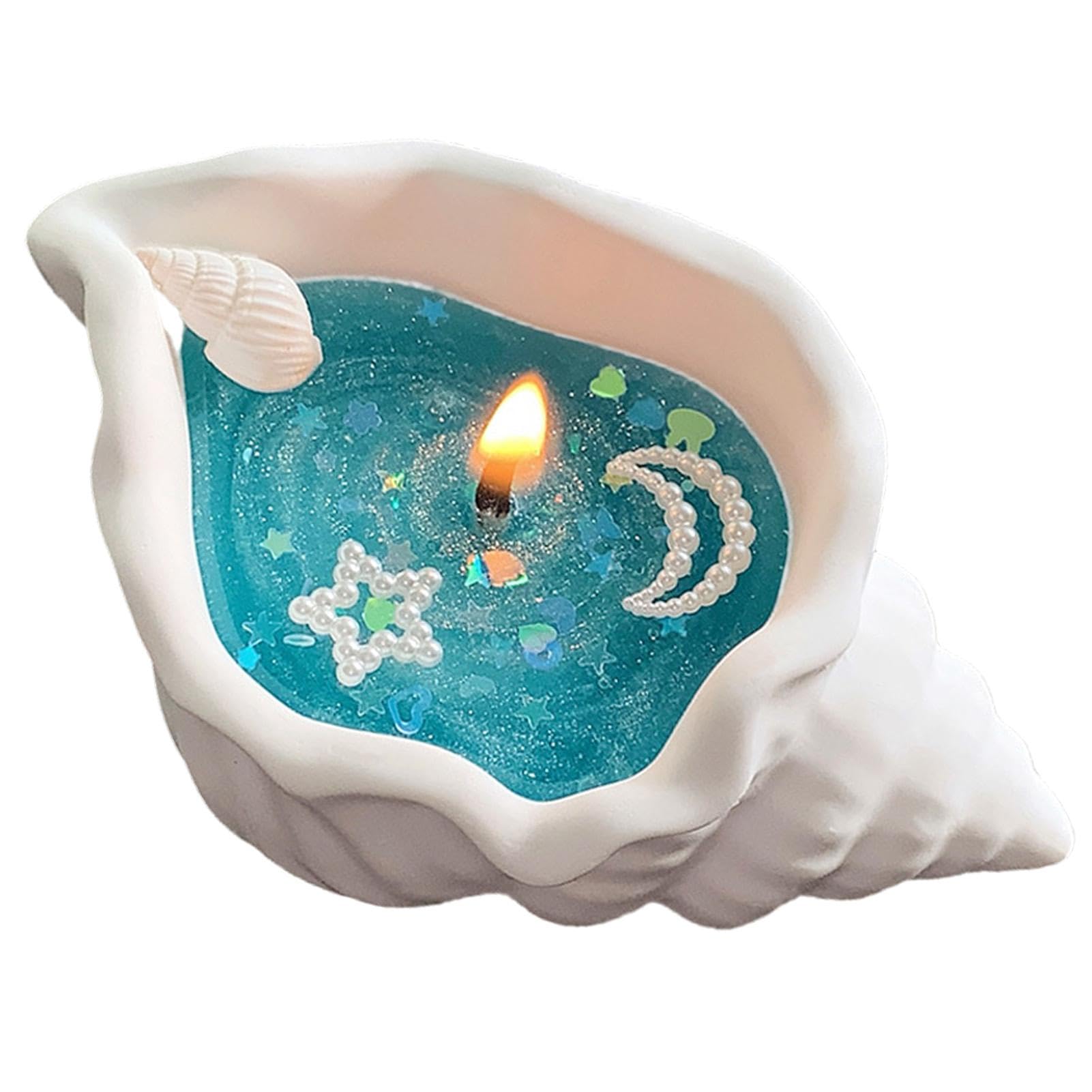 Shell-Shaped Scented Candles, Seashell Candle, Aromatherapy, Conch, Handmade(Light Blue2)