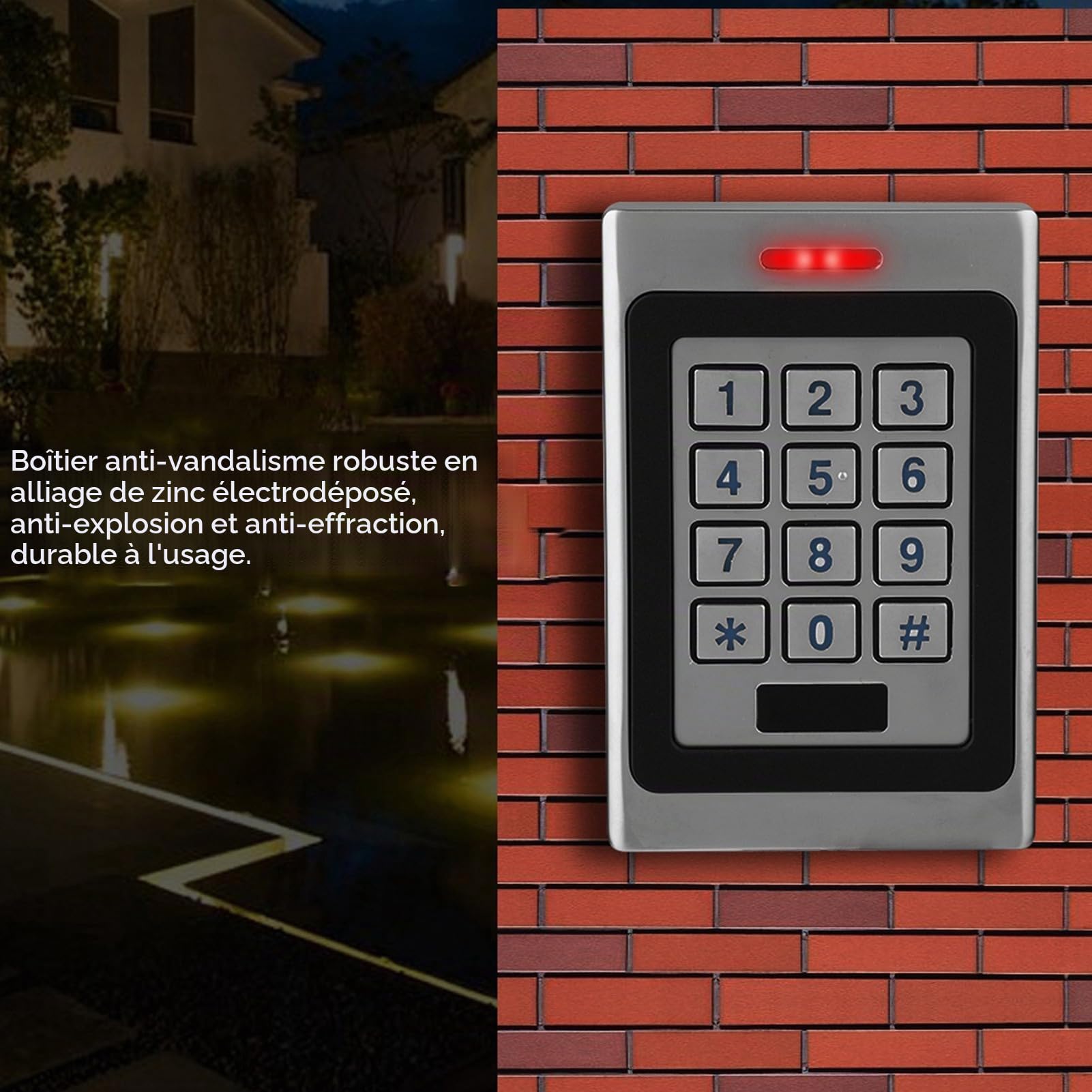 ASHATA RFID Proximité Entrée Serrure de Porte, Système de contrôle d'accès Cartes, Mot de Passe électriquede Lecteur de RFID Clavier Lumineux pour Maison, Bureau, Usine