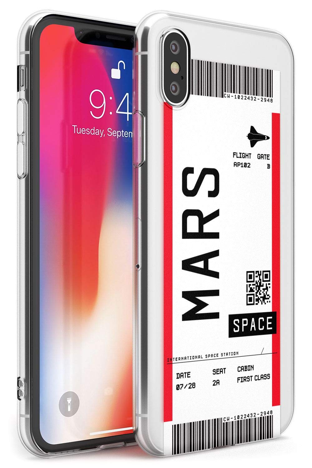 Mars Space Travel Ticket Slim Phone Case For Iphone Xs