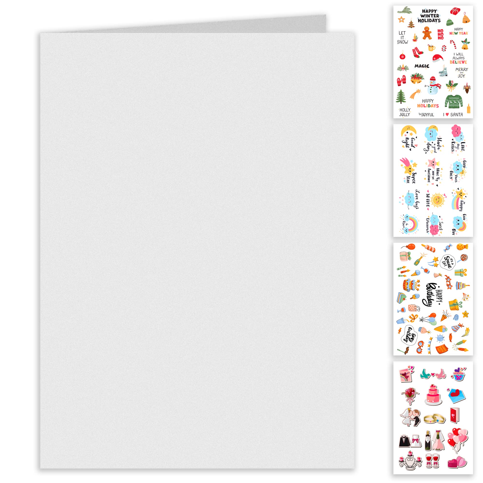 URBANBRIDGE1 PCS Personalized Recordable Greeting Cards with Stickers - Blank White Design Voice Recordable Card - 30 seconds Voice Recording Card - 15 x 21 cm