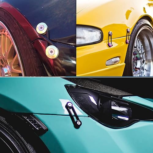 Miniatura 6 de ByooLihng Kit de pernos universales de acero inoxidable para parachoques delantero y trasero, 12 piezas (cromo neo), 12 juntas tóricas (negro)