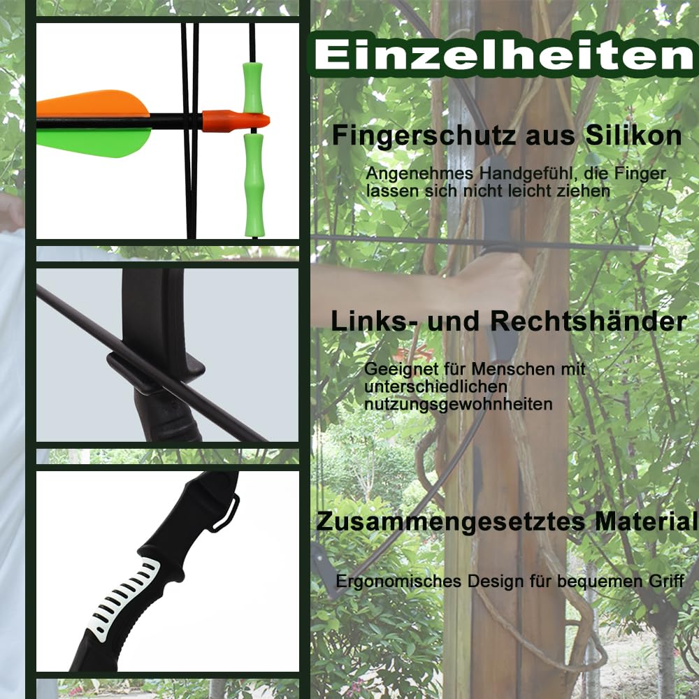 Bogen und Pfeil für Teens Anfänger Bogenschießen Set für Jugend Bogen und Pfeil Schießen Praxis Hinterhof und Outdoor-Bogenschießen Ausbildung