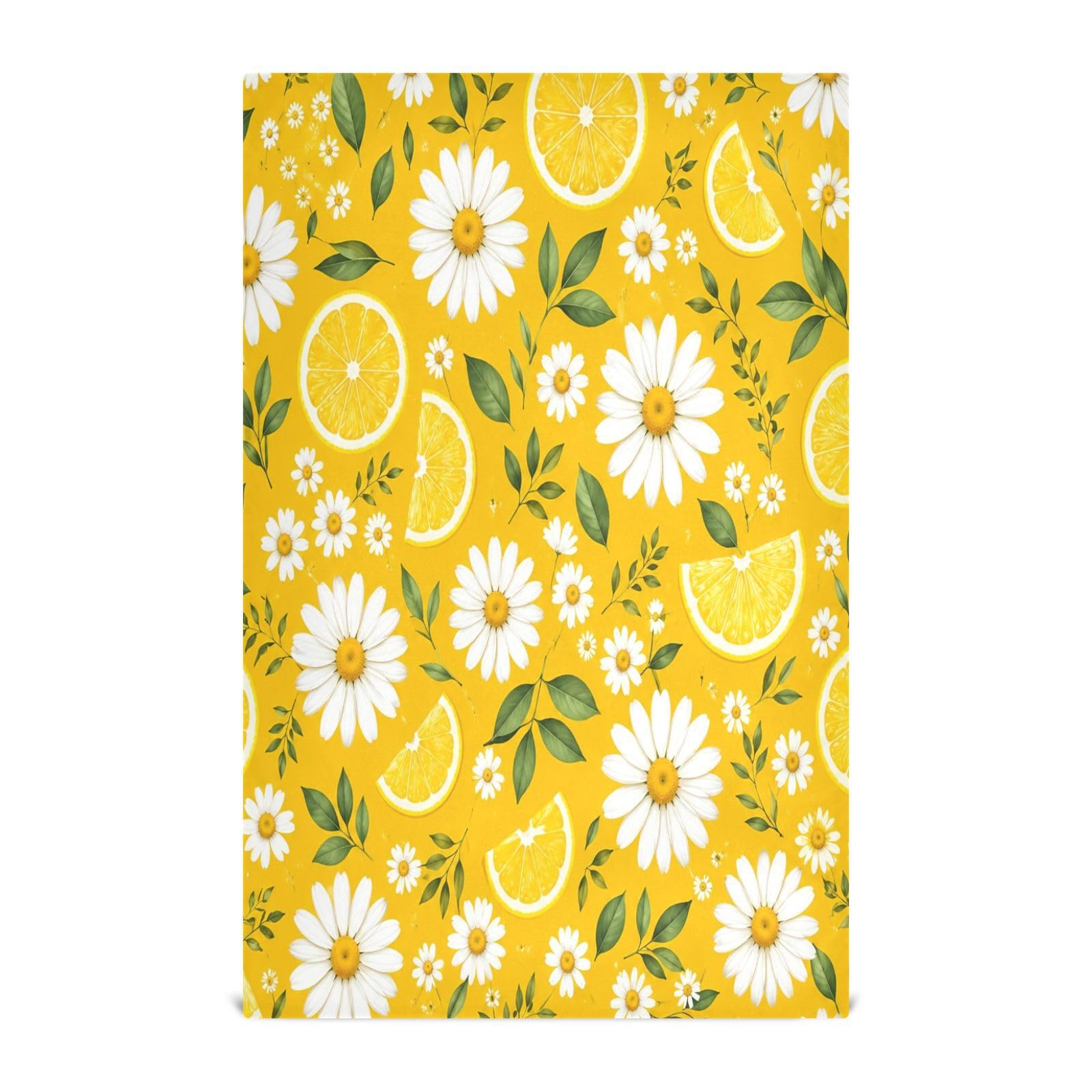 Cgiub Daisy Lemon Tea Towels for Kitchen 6pcs Soft Kitchen Towels Absorbent & Quick Drying Dish Cloth for Household & Cleaning, 71.1x45.7cm